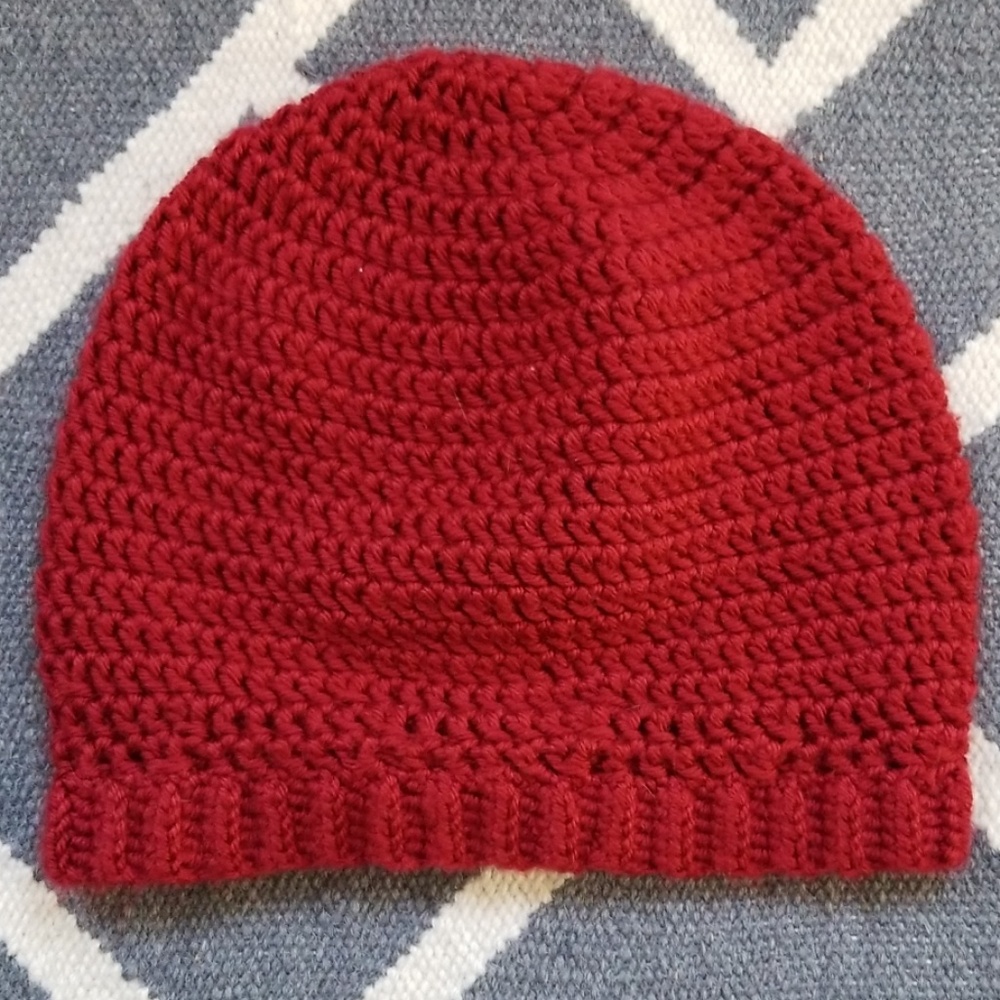 Burgundy hand-crocheted slouchy super-soft